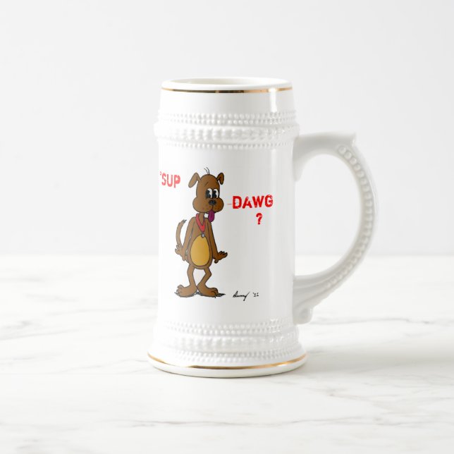 SUP DAWG? Caneca de cerveja de cães (Direita)