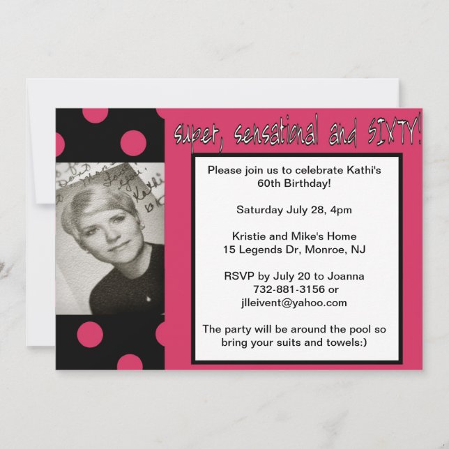 super 60º convite de aniversário (Frente)