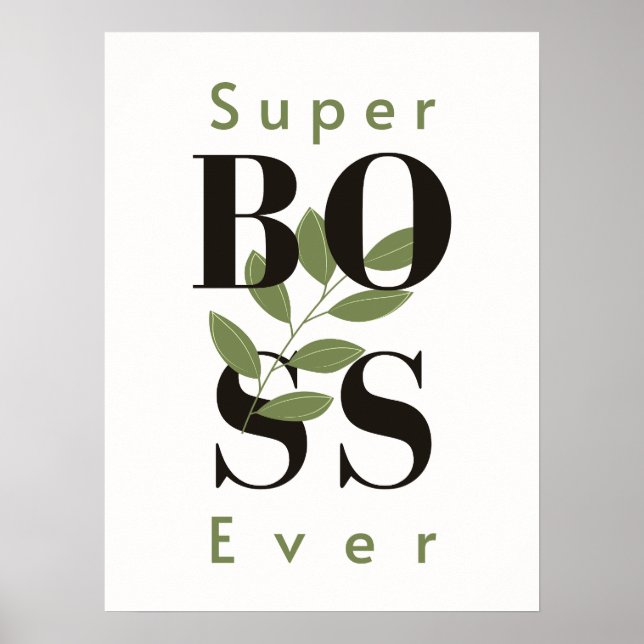 Super Chefe Nunca - Poster de Presente Perfeito pa (Frente)