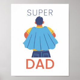 Super Dad Superhero Cape Wall Art Poster Print