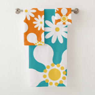 Super estilo mod 60s 70s Conjunto de toalhas
