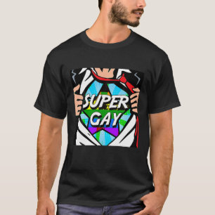 Super Gay de Super Herói Engraçado Saindo Camisa L