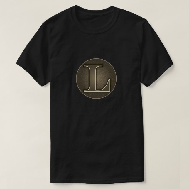 Super Hero "L" Insígnia T-Shirt (Frente do Design)