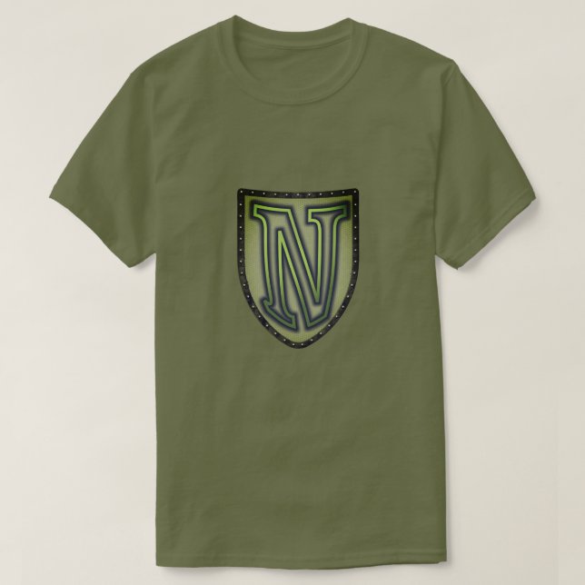 Super Hero "N" Insígnia T-Shirt (Frente do Design)