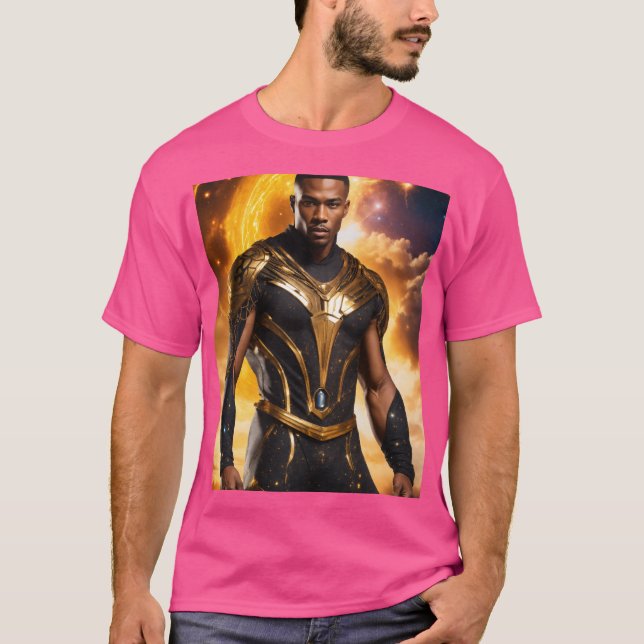super-herói com o poder da camiseta do homem do te (Frente)