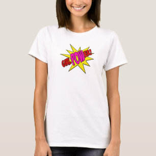 Super-herói da camisa do poder T da menina