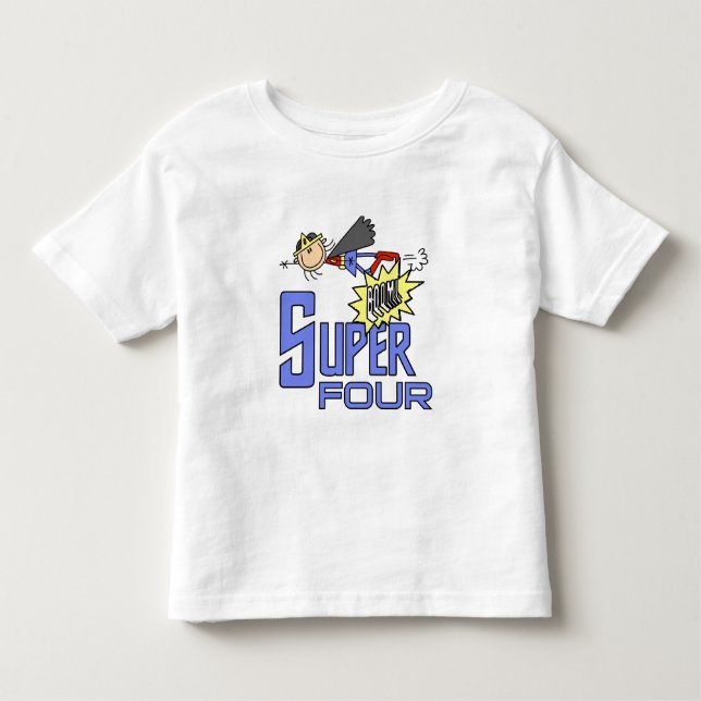 Super-herói Garota 4º Camiseta de aniversário e pr (Frente)