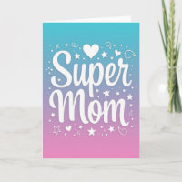 Super Mãe Cartão Pastel Céu