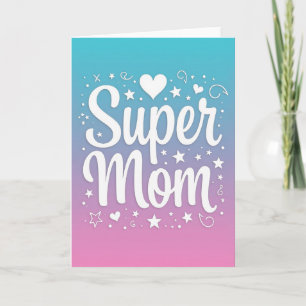 Super Mãe Cartão Pastel Céu