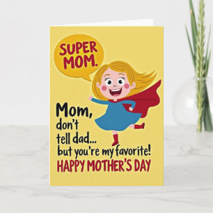 Super Mãe Feliz Dia das Mães Cartão