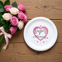 Super Mamãe Prato de Papel Personalizado Melhor Pr