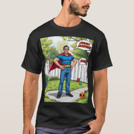 Super Pai em ação - Camisa Herói do Estilo Quadrad