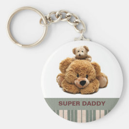 Super Pai. Teddy Bears Gift Chaveiros
