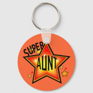 Super Star Aunt Engraçado Chaveiro