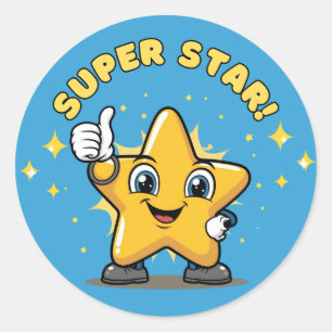 Super Star Sticker, Adesivo Motivacional, Star Sti