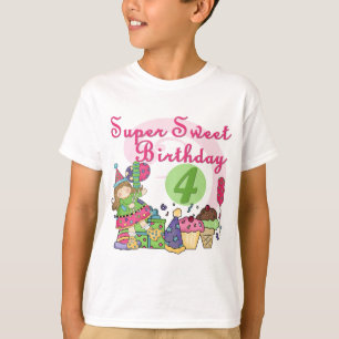 Super Sweet 4th Birthday T-shirts e presentes