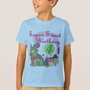 Super Sweet 4th Birthday T-shirts e presentes
