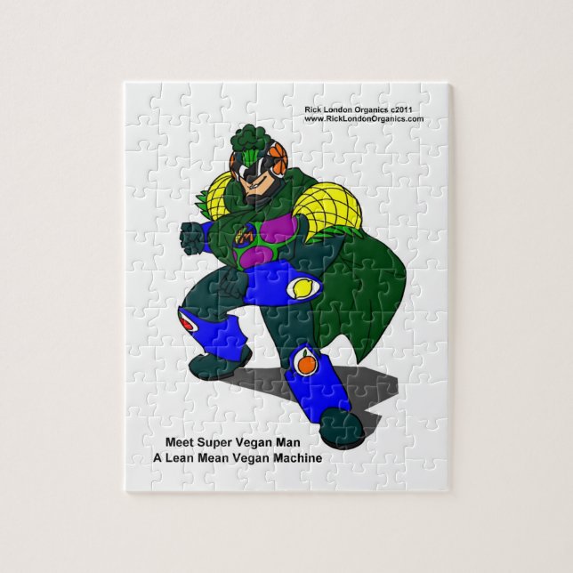 Super Vegan Man (Nosso Mascote) Quebra-Cabeça (Vertical)