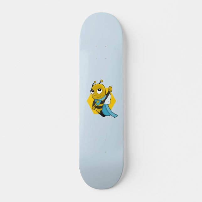 Superhero bee cartoon skateboard (Frente)