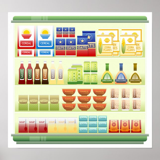 Supermarket Goods Shelf Poster (Frente)