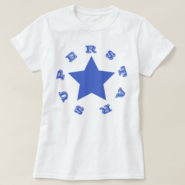 SUPERSTAR | Marinho Blue Star Camisa básica para m (Frente do Design)