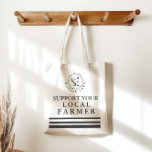 Suportar a sua bolsa de ferramentas personalizada<br><div class="desc">Dê a sua empresa um toque especial com este saco de tote. Com uma citação personalizada "apoie seu agricultor local" e seu monograma personalizado abaixo com uma ilustração de frango cercada por uma coroa. Veja na nossa loja mais designs de sacola.</div>