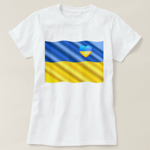 Suportar a Ucrânia T-Shirt Ucraniano Flag Heart