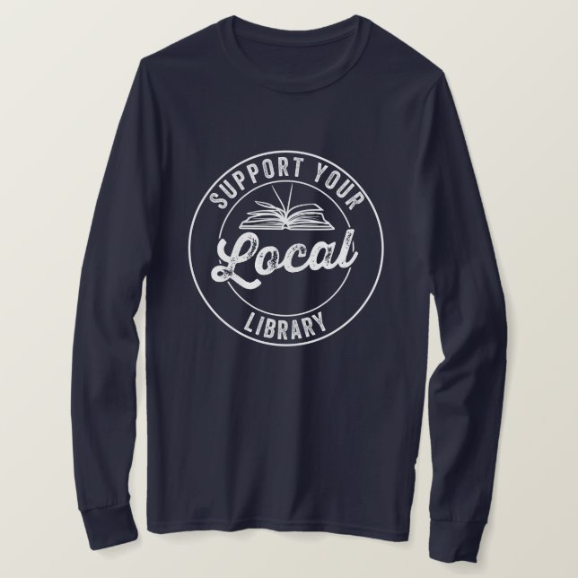 suporte a sua biblioteca local T-Shirt (Frente do Design)