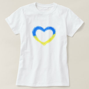 Suporte à Ucrânia - T-Shirt Ucraniano Flag Heart