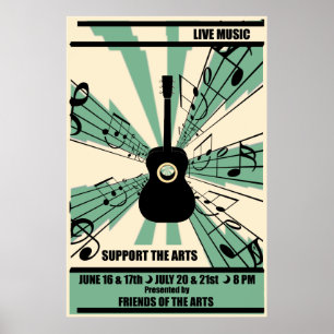 Suporte ao Arts Live Music Poster