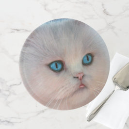 Suporte cor-de-rosa do bolo do desenho do gatinho