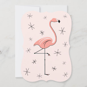 Suporte de convite rosa flamingo vertical