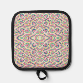Suporte de panela colorido com padrão de mandala e