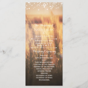 Suporte de Programa de Casamento Rústico Campo de