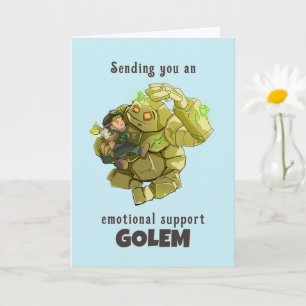 Suporte emocional Cartão de saudação Golem