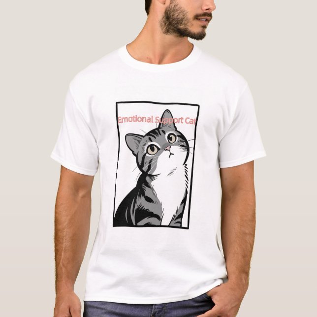 Suporte Emocional Gráfico de Gato T - Camisa (Frente)