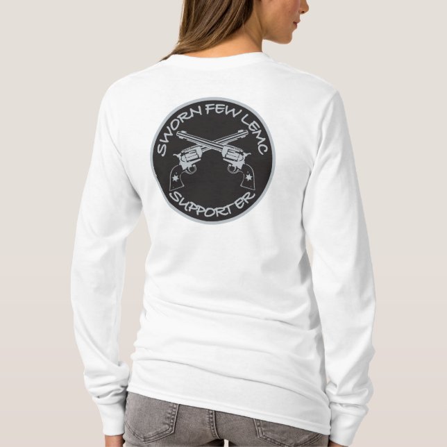 SUPORTE PARA A T-Shirt LS DA MULHER DA EMC (Verso)