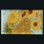 Suporte Para Cartão De Mesa Vincent Van Gogh - Vase com Doze Girassóis<br><div class="desc">Vase com Doze girassóis / Vase avec douze tournesols - Vincent Van Gogh,  agosto de 1888 - Sunflower 1888 terceira versão (F456)</div>