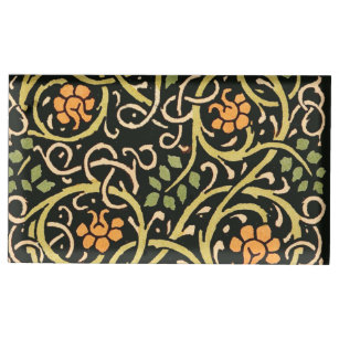 Suporte Para Cartão De Mesa William Morris Black Floral Art Impressão Design