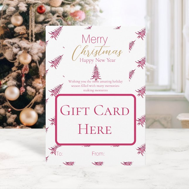Suporte para Cartão de Presente de Árvore de Natal (Red Pagoda Christmas Tree Gift Card Holder)