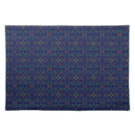 Suporte Para Prato Azul, Ovalos Amarelos, Colocação de tecido