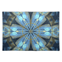 Colocação do pano da flor azul