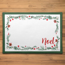 Noel Floral Christmas Placemat - Verde