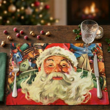 Papai Noel de Natal vintage em trenó com brinquedo