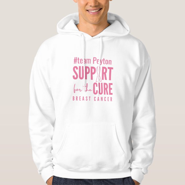 suporte personalizado ao cancer pullover Hoodie (Frente)