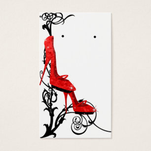 Suporte vermelho chique do brinco dos saltos altos