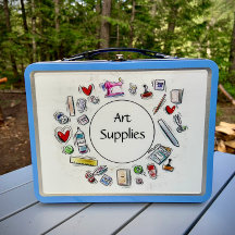 Suprimentos de Arte Lunchbox de Metal