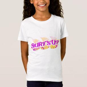 Surf acima das meninas roxas & do t-shirt amarelo