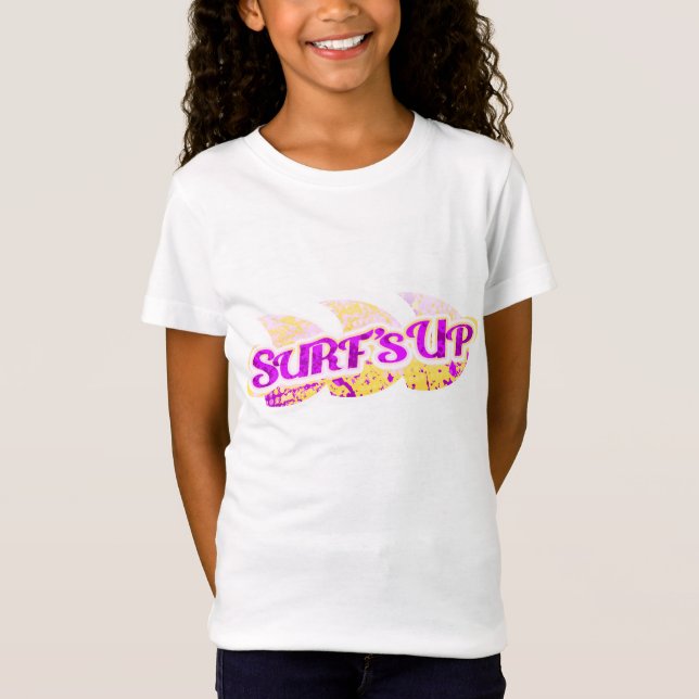 Surf acima das meninas roxas & do t-shirt amarelo (Frente)