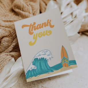 Surf Aniversário Obrigado Cartões